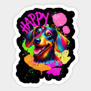 A colorful Dachshund Sticker